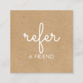 Elegant Simple Rustic Kraft Empfehlungskarte (Vorderseite)