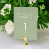 Elegant Simple Sage Green Wedding Tischnummer