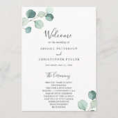 Elegant Simple Sage Greenery Eucalyptus Wedding Programm (Vorderseite)