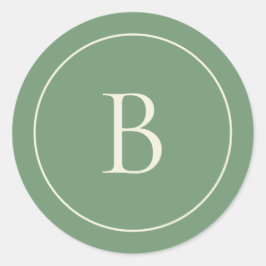 Elegant Simple Sage Monogram Envelope Seal Runder Aufkleber