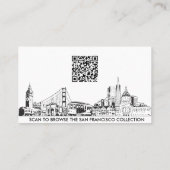 Elegant Simple San Francisco Skyline QR Code Visitenkarte (Rückseite)