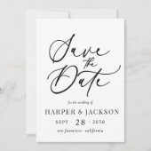 Elegant Simple Save the Date Calligraphy Script Einladung (Vorderseite)