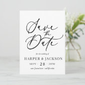 Elegant Simple Save the Date Calligraphy Script Einladung (Stehend Vorderseite)