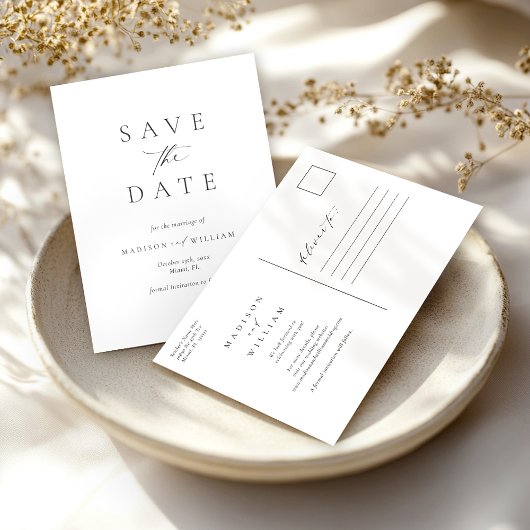 Elegant Simple Save the Date Postkarte