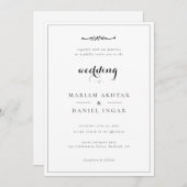 Elegant Simple Script Calligraphy Islamic Wedding Einladung (Vorne/Hinten)