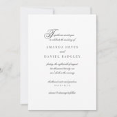 Elegant Simple Script Calligraphy Wedding Einladung (Vorderseite)