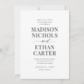 Elegant Simple Script Calligraphy Wedding Einladung (Vorderseite)