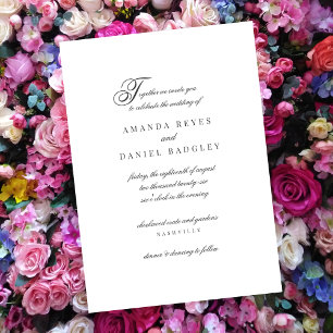 Elegant Simple Script Calligraphy Wedding Einladung