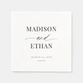 Elegant Simple Script Calligraphy Wedding Serviette (Vorderseite)