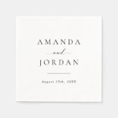 Elegant Simple Script Calligraphy Wedding Serviette (Vorderseite)