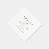 Elegant Simple Script Calligraphy Wedding Serviette (Ecke)