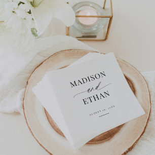 Elegant Simple Script Calligraphy Wedding Serviette