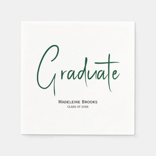 Elegant Simple Script Custom Graduation Napkins Serviette (Vorderseite)