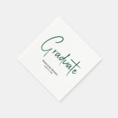 Elegant Simple Script Custom Graduation Napkins Serviette (Ecke)
