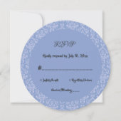 Elegant Simple Script Damask Round Wedding RSVP Einladung (Vorderseite)