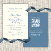 Elegant Simple Script Dusty Blue Wedding Einladung