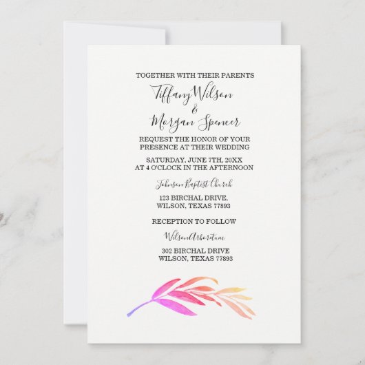 Elegant Simple Script Einladungen zur gleichgeschl (Vorderseite)