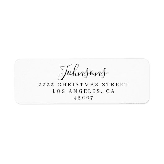 Elegant Simple Script Family Return Address (Vorne)