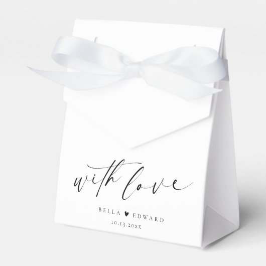 Elegant Simple Script Wedding Favor Box Geschenkschachtel (Vorderseite)