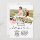Elegant Simple Scripted Foto Collage Wedding Einladung (Rückseite)
