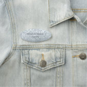 Elegant Simple Silver Glitzer Bokeh Namensschild (Beispiel)