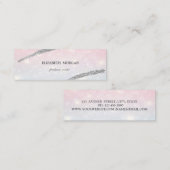 Elegant Simple, Silver Glitzer Line, Bokeh Mini Visitenkarte (Vorne/Hinten)