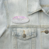 Elegant Simple Silver Pink Glitzer Bokeh Namensschild (Beispiel)