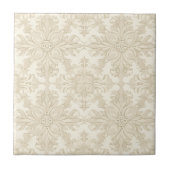 Elegant Simple Soft Beige Damask Fliese (Vorderseite)