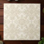 Elegant Simple Soft Beige Damask Fliese