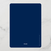 ELEGANT simple stars rehearsal dinner navy blue Folieneinladung (Rückseite)