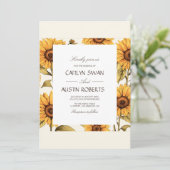Elegant Simple Sunflower Einladung (Stehend Vorderseite)