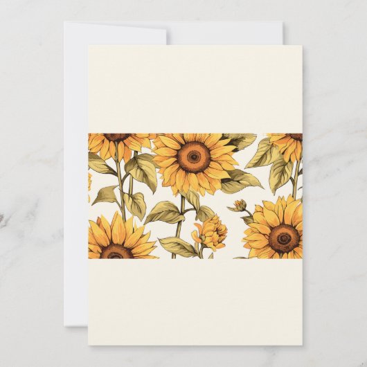 Elegant Simple Sunflower Einladung (Rückseite)