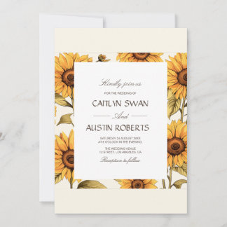 Elegant Simple Sunflower Einladung