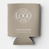 Elegant Simple Taupe Beige Company Business Logo Dosenkühler (Vorderseite)