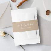 Elegant Simple Taupe Minimale Script Hochzeit Einladungsbanderole