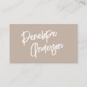 Elegant Simple Taupe Neutral Boho Chic Moderne Visitenkarte (Vorderseite)