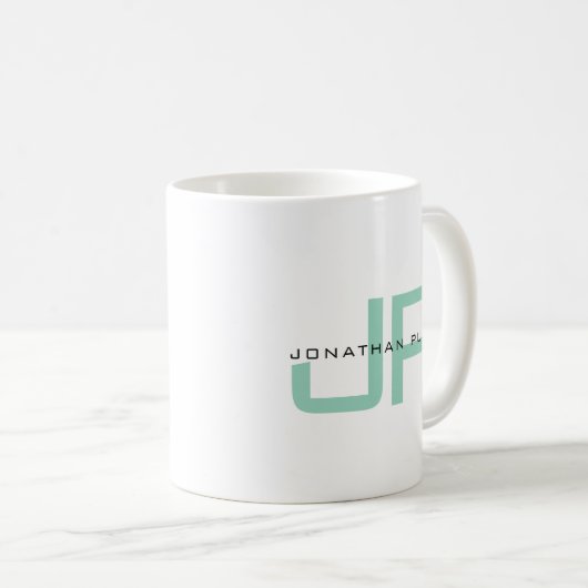Elegant Simple Template Custom Name Monogram Kaffeetasse (VorderseiteRechts)