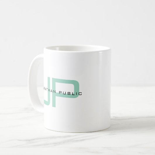 Elegant Simple Template Custom Name Monogram Kaffeetasse (Vorderseite Links)
