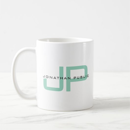 Elegant Simple Template Custom Name Monogram Kaffeetasse (Links)