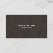 Elegant Simple Texture Brown Anwalt Visitenkarte (Vorderseite)