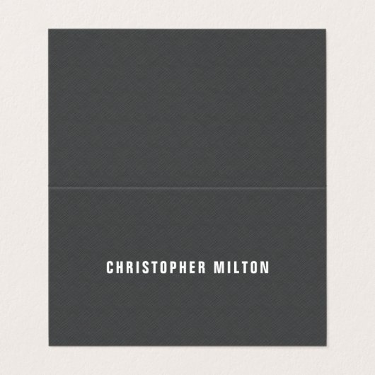 Elegant Simple Texture Gray Consultant Visitenkarten (Außenseite Aufgefaltet)