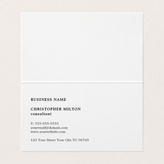 Elegant Simple Texture Gray Consultant Visitenkarten (Innenseite Aufgefaltet)