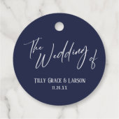 Elegant Simple The Wedding of on Navy Blue Geschenkanhänger (Rückseite)