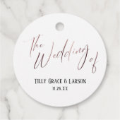 Elegant Simple The Wedding of Rose Gold Typografy Geschenkanhänger (Rückseite)