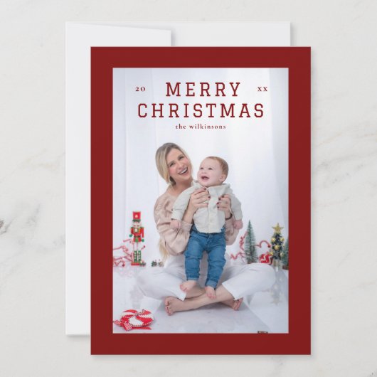 Elegant Simple Thick Bordering Feiertagskarte (Vorderseite)