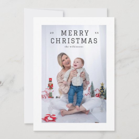 Elegant Simple Thick Bordering Feiertagskarte (Vorderseite)