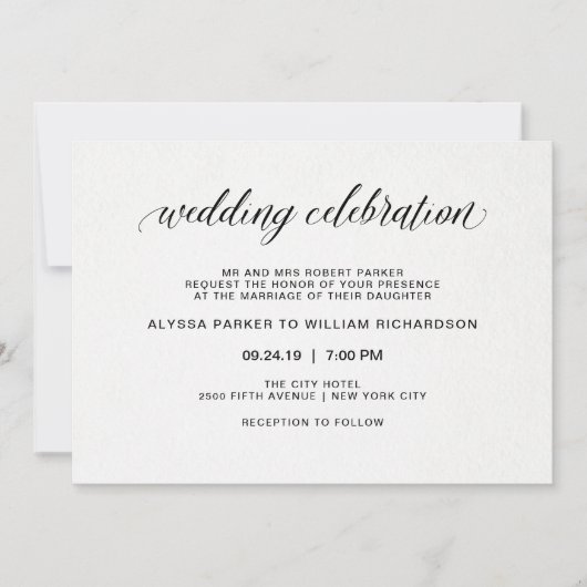 Elegant Simple Typografy | Einladung zur Hochzeit (Vorderseite)