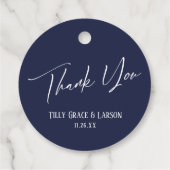 Elegant Simple Typografy on Navy Vielen Dank Geschenkanhänger (Rückseite)