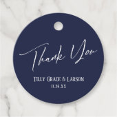 Elegant Simple Typografy on Navy Vielen Dank Geschenkanhänger (Vorderseite)