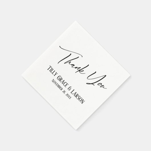 Elegant Simple Typografy Vielen Dank Serviette (Ecke)